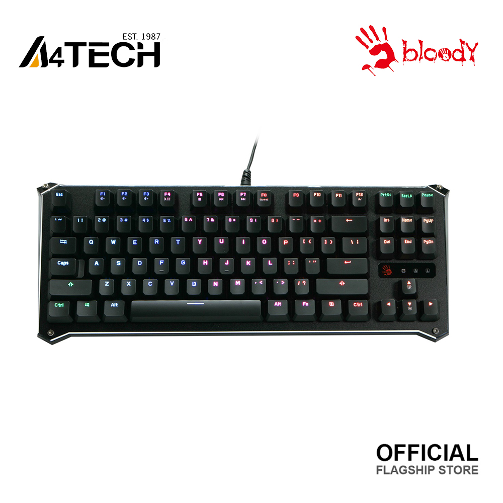 A4TECH BLOODY B930 TKL RGB Light Strike Libra Brown Optical Switch Mechanical Gaming Keyboard - Ergonomic Tenkeyless - Ultra-Compact Form Factor - Water Resistant - Black