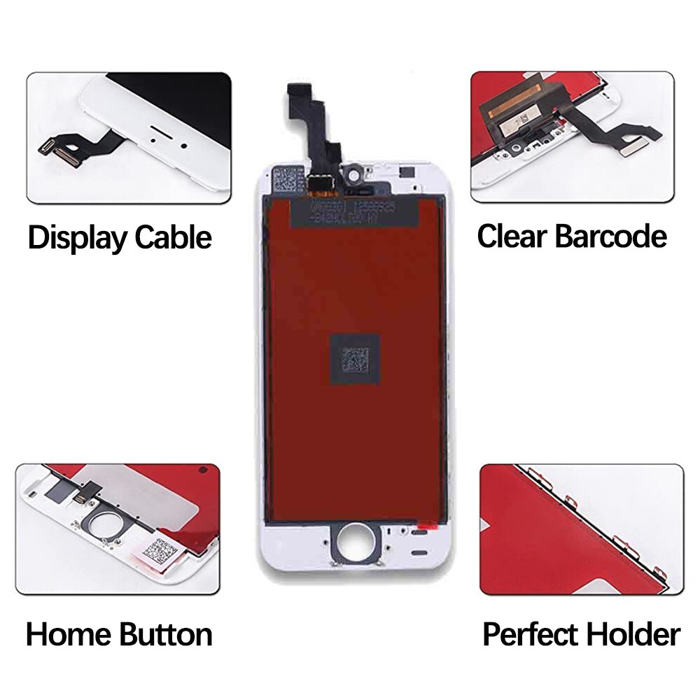 LCD Display For iPhone 5 5C 5S SE 6 6S 7 8 Plus Touch Screen Replacement For iphone 7G 7P 8G 8 Plus No Dead Pixel+Tempered Glass. 