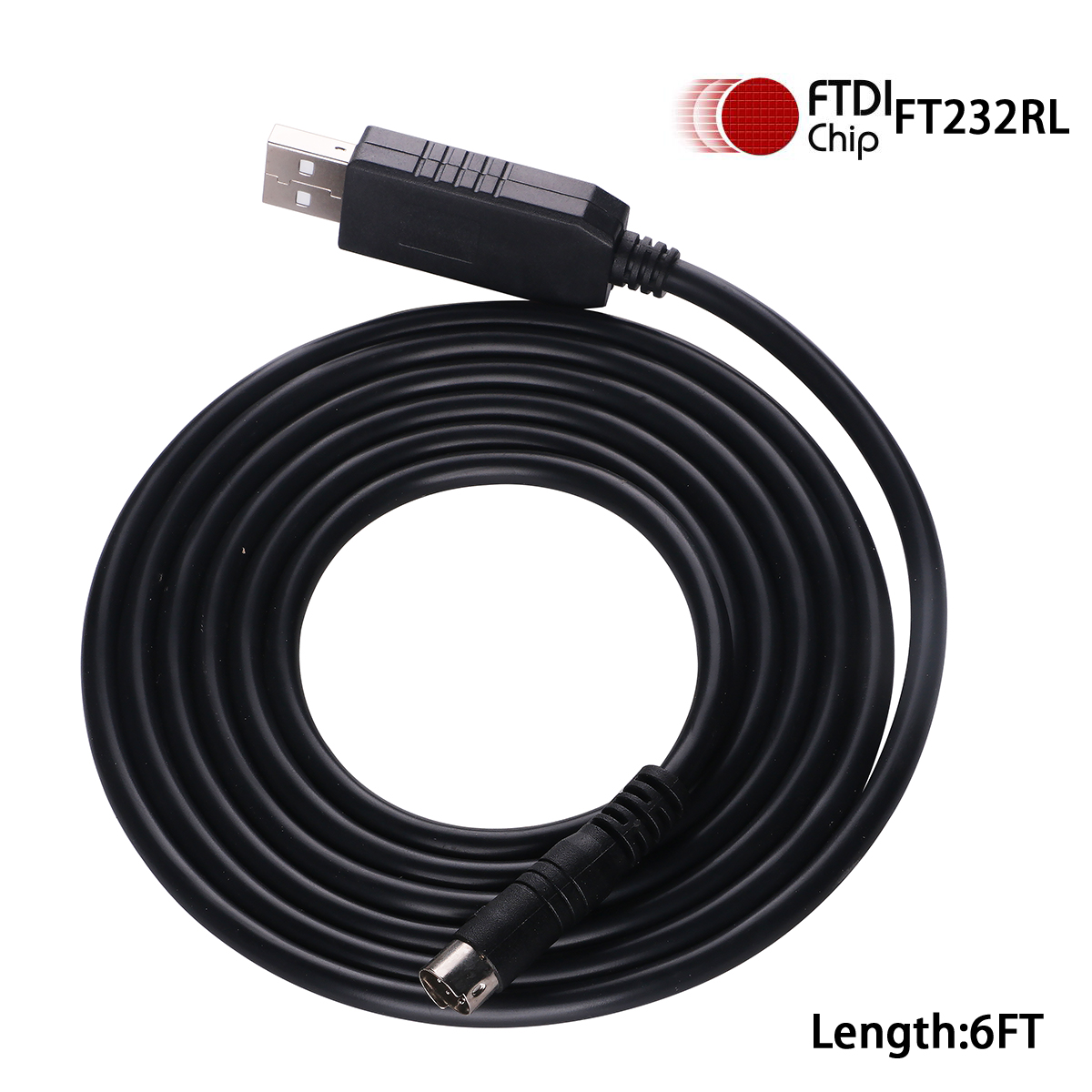 1761-cbl-pm02 USB DB9 to 8 Din RS232 Serial Programming Cable for Allen Bradley PLC 1000 1100 1200 1400 1500 Series. 