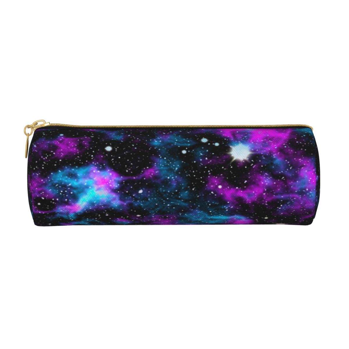 Galaxy Stars Round Pencil Case Stars Cosmic Outer Space Universe Black Boy Girl Simple Leather Pencil Box Stationery Pen Bags. 