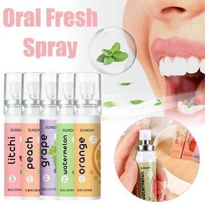 Oral Fresh Spray Fruit Breath Refresher Instant Fresh Breath Spray Watermelon Orange Peach Litchi Grape Aroma for Oral Care-22ml. 