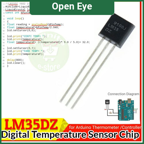 LM35DZ TO-92 LM35 IC Chip Precision Centigrade Temperature Sensor Thermometer Temperature Sensor for made DIY Digital Temperature Controller DIY KIT use in Arduino Uno R3 Replace DHT11 DHT21 DS18B20 SHT11 SHT15 Sensors
