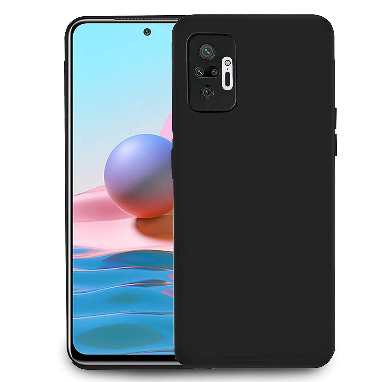 For Xiaomi Redmi Note10 4G/Note 10S Case, Silicone Shockproof Phone Case with [Soft Anti-Scratch Microfiber Lining]  Silicone Back Cover