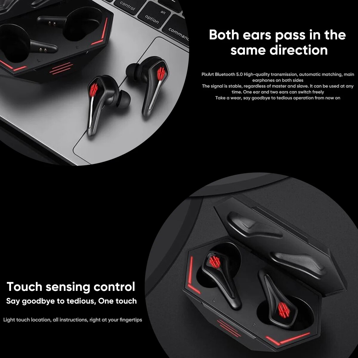 Original Global Version NUBIA RedMagic TWS Gaming Earphone Wireless Bluetooth Cyberpods RedMagic DAO TWS Earbuds 39ms low latenc. 