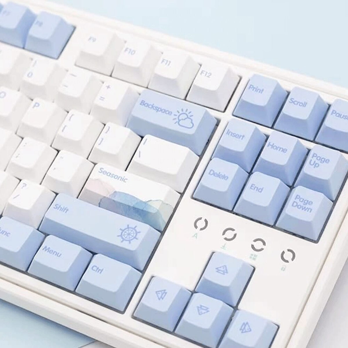 HXSJ 129 Keys Ocean Whale Theme Cherry Profile PBT Keycaps For Mechanical keyboard DYE-Sublimation Blue White Gaming keycap custom. 