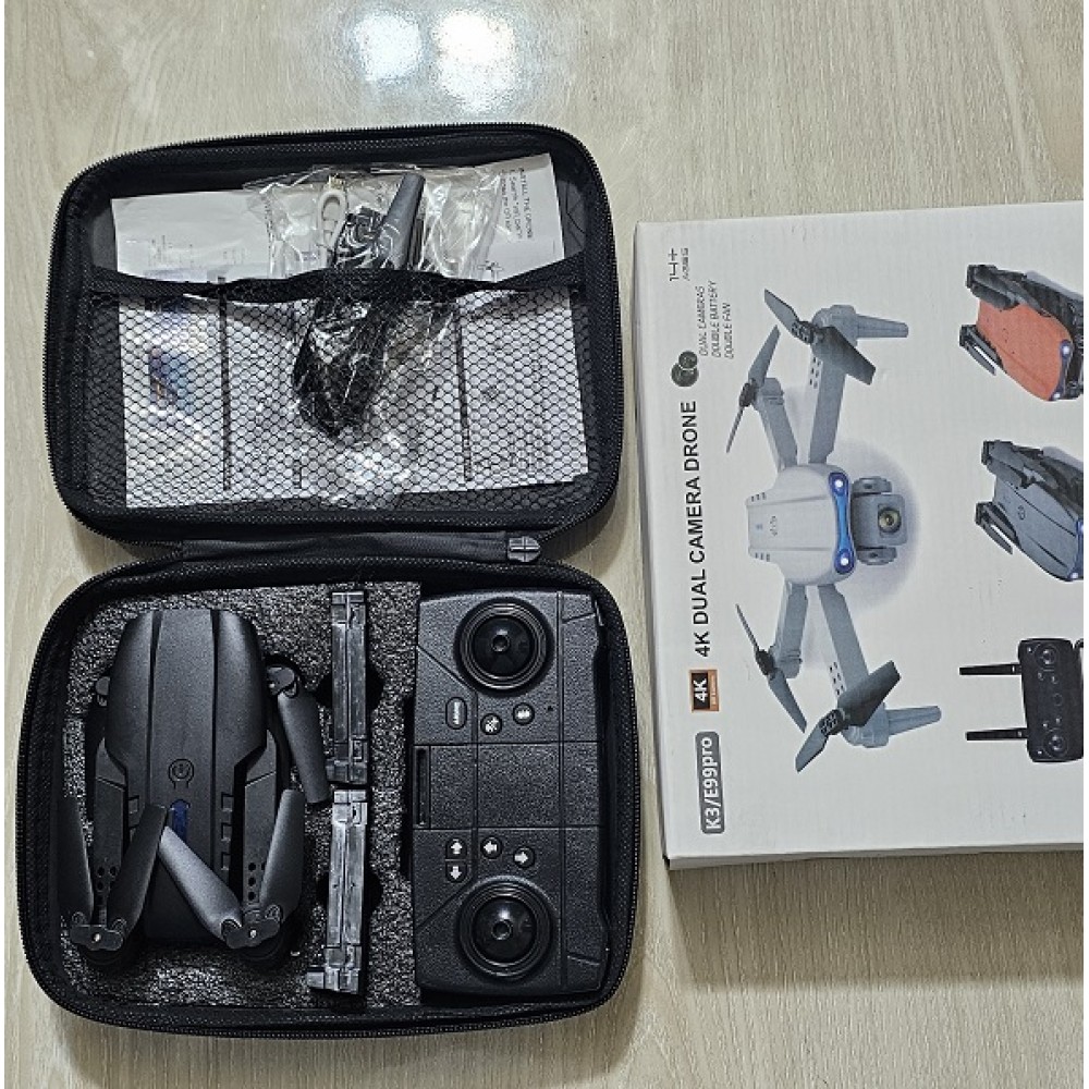 E99 PRO 4K WiFi Drone Dual Camera Dual Battery Foldable Drone. 