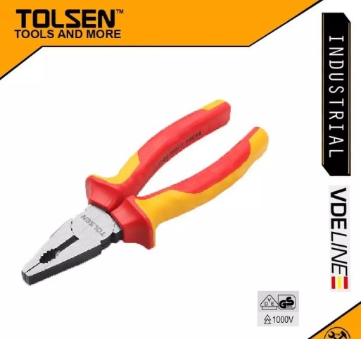 TOLSEN VDE 1000V Insulated Combination Pliers 200mm (8") VDE/GS certificated V38118
