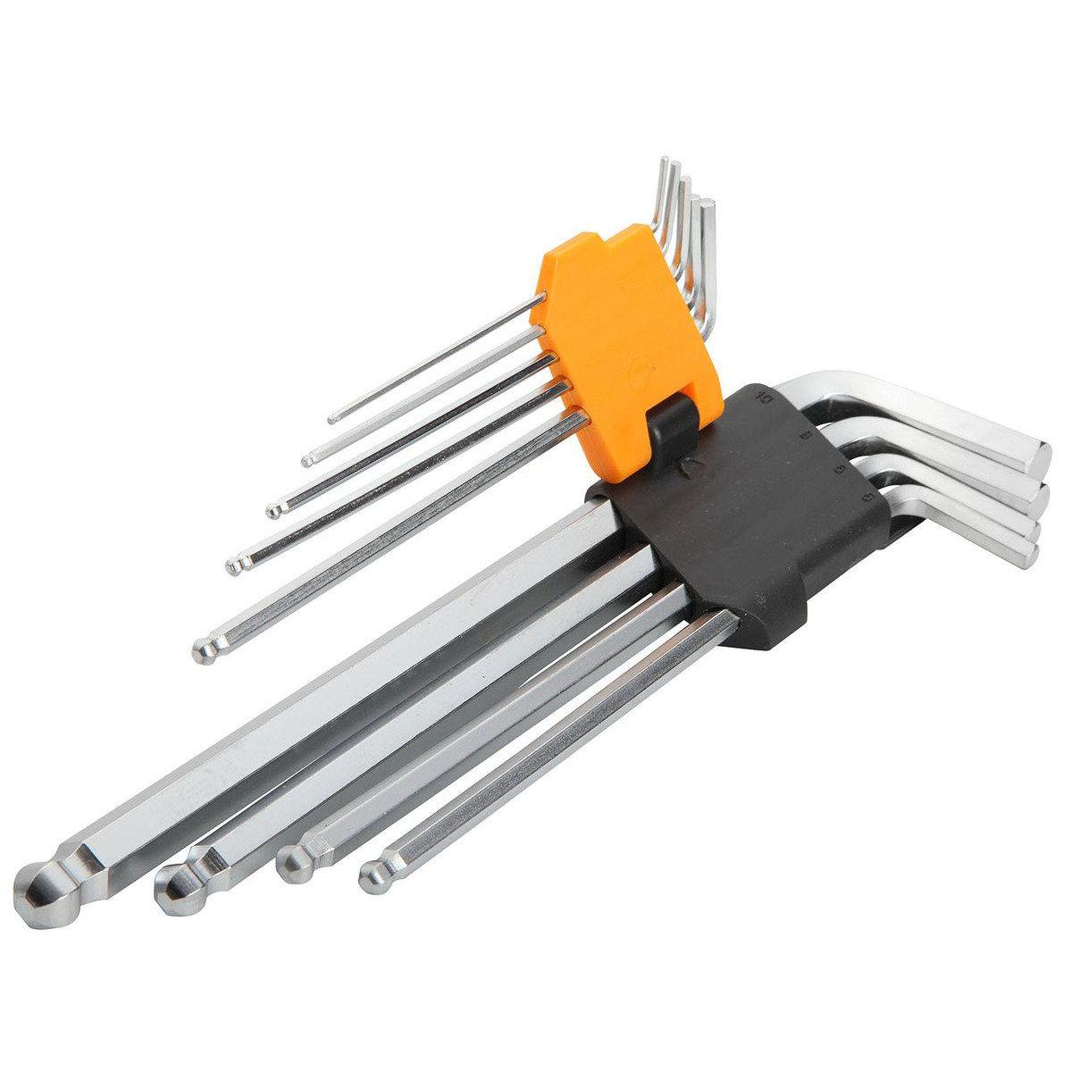 TOLSEN 9Pcs Extra Long Arm Allen Hex Ball L Key Set Hexagon Wrenches Metric 20054 - Kings Trading. 