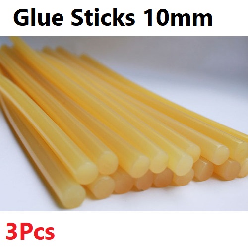 3Pcs- YELLOW 10mm Hot Melt BIG Glue Machine Glue Gun Sticks 10mm Diameter 11 Inch 280mm Length Big Size 100W Glue Gun Stick Glue Stick For 100W Glue Gun Tools Sets