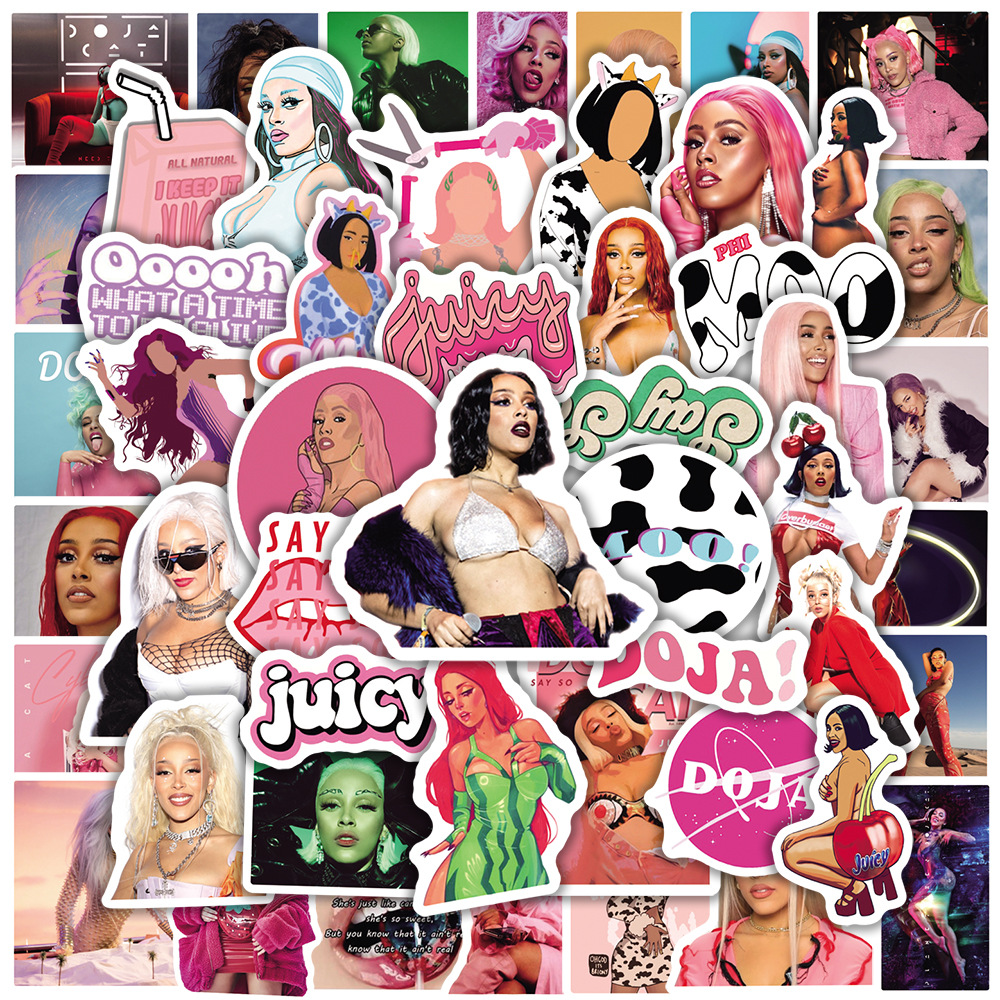 10/50PCS Doja Cat American Singer Stickers For Computer Refrigerator Skateboard Trunk Luggage Helmet Bicycle Guitar Decal. 