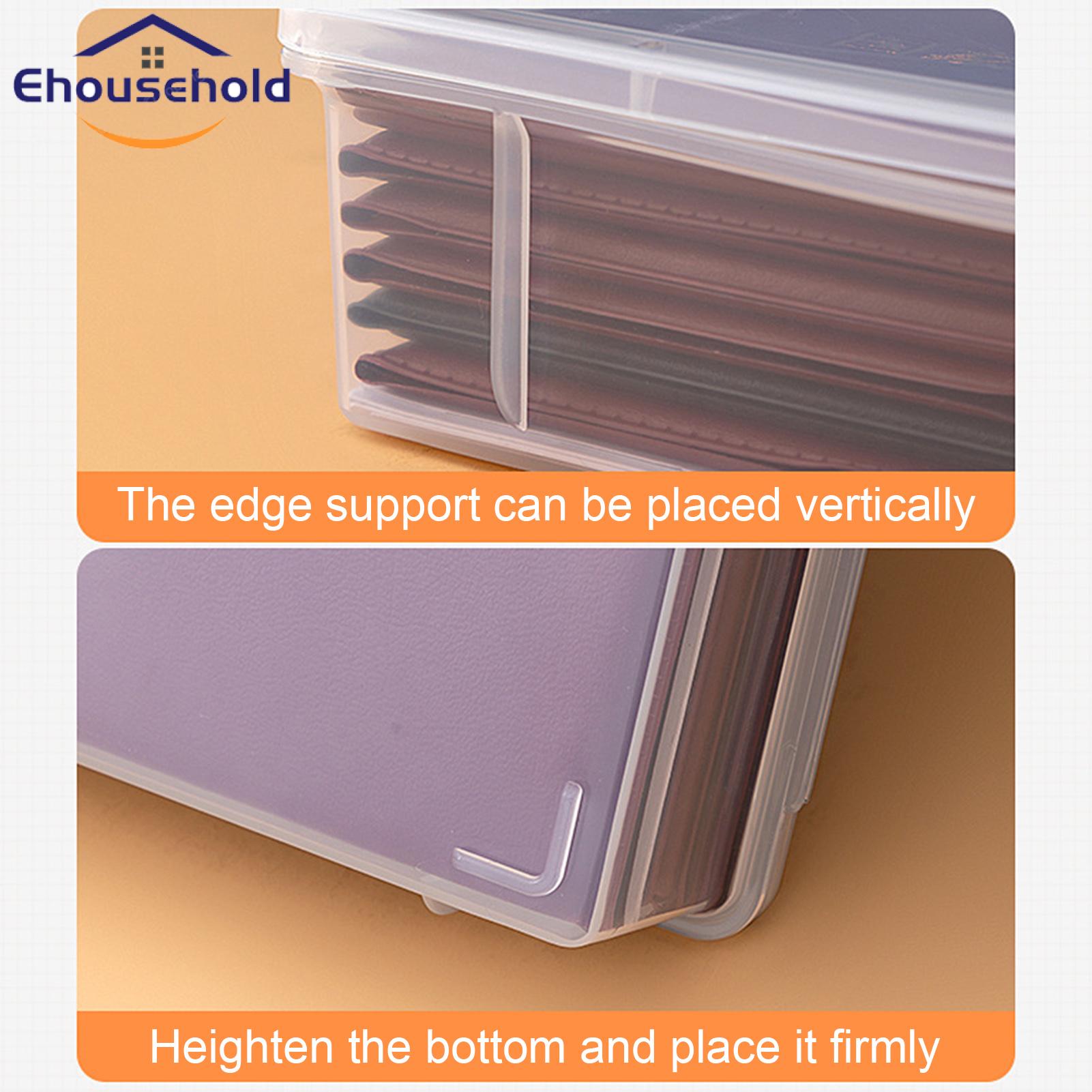 File Storage Box with Lid Large Capacity A4 File Organizer Transparent Dust-proof Container for Home Office Supplies Stationery Jewelry Certificates Portable Multifunctional Plastic Box File. 