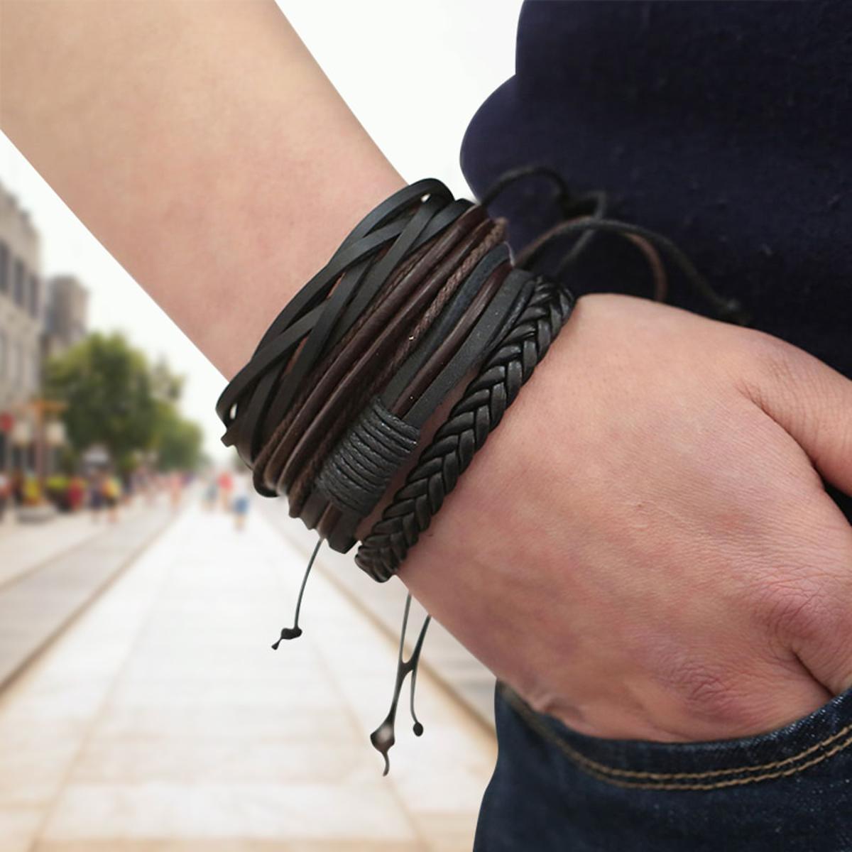 Mens leather bracelets near on sale me