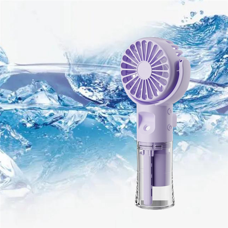 F4 Handheld Misting Fan Humidifying Misting Fan Hanging Neck Fan Folding Mini Handheld Fan White. 
