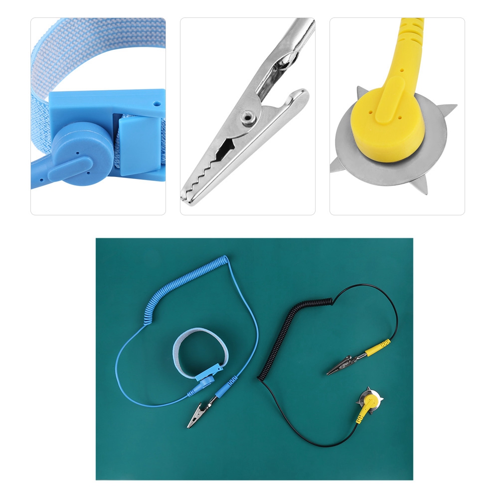 Anti Static Mat Electrostatic Discharge Anti-Static Wrist Strap Ground Wire Mat Set for CellPhone Repair. 