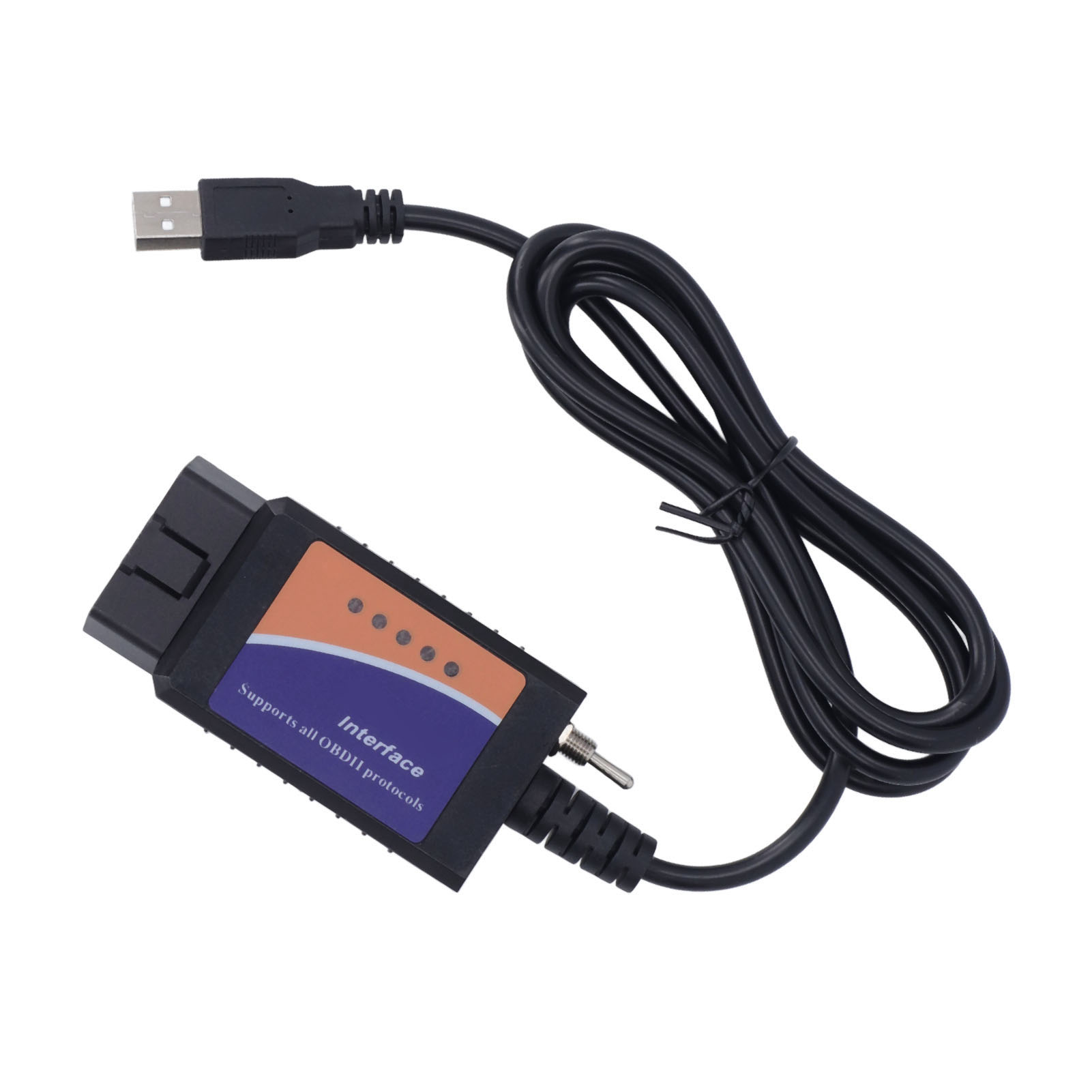 OBD2 Scanner, Portable for FORScan USB Cable Connection Fast Diagnosis Support OBD2 Protocol Car Diagnostic Tool for Vehicle