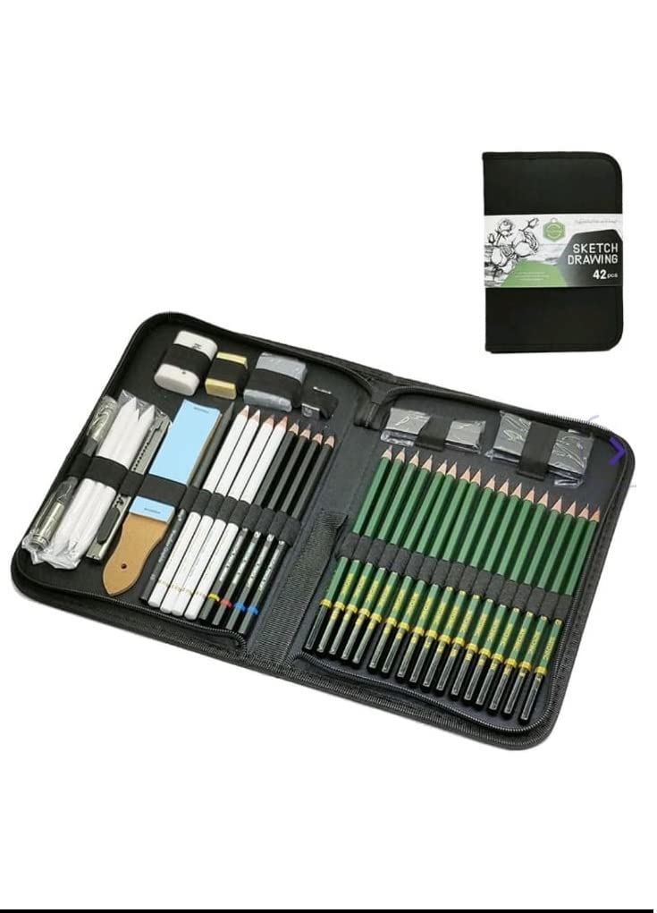 Keep Smiling Sketching Kit Drawing Pencil Set Of 42 Pcs