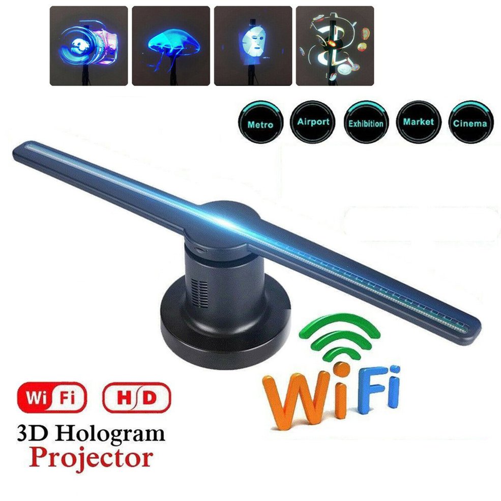 3D LED WiFi Holographic Projector Display Fan Hologram Advertising Player. 