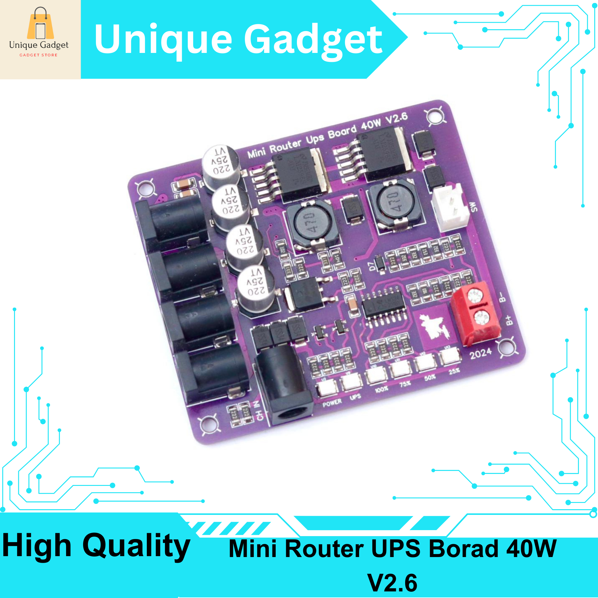 Mini Router UPS Borad 40W V2.6