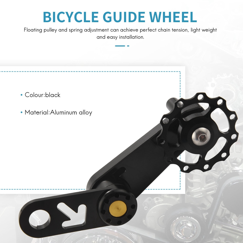Folding Bike Chain Tensioner Bicycle Guide Wheel Single Speed Rear Derailleur Chain Tensioner with Sprocket. 