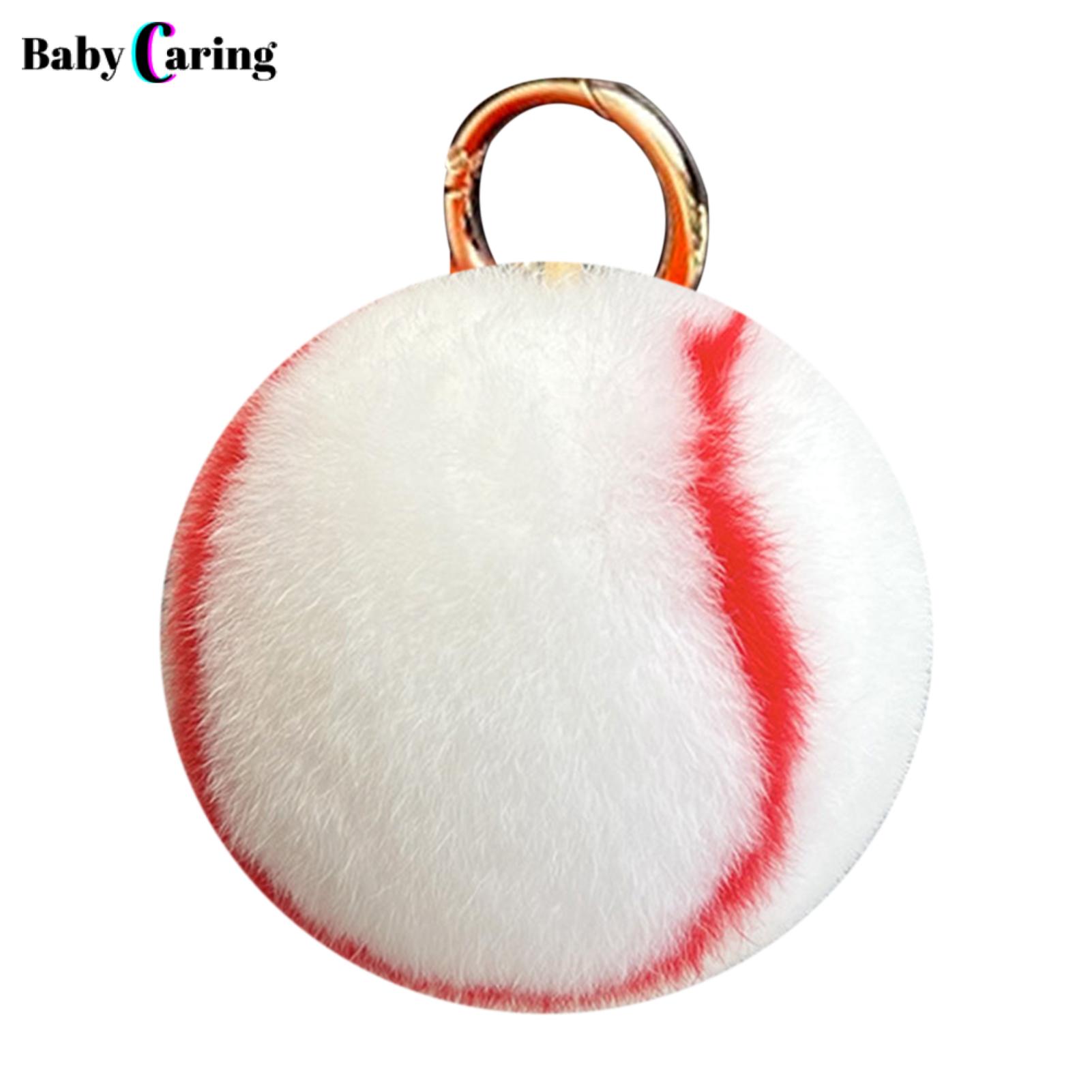 Real Rex Rabbit Fur Keychain Adorable Tennis Ball Plush Keychain Real Rabbit Fur Pendant for Backpack Keys Wallet Perfect Gift for Sports Fans Soft Durable Decoration Multi-functional Accessory Long. 