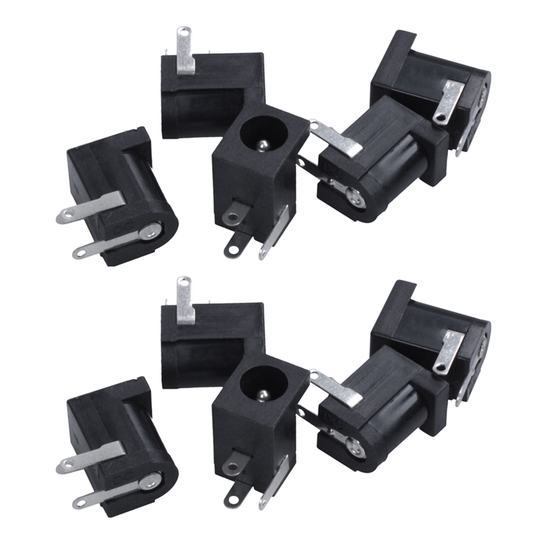 10 Pieces DC 5.5mmx2.1mm Power Jack Socket Female Panel Mount Connector