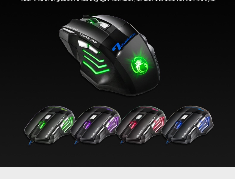 Gaming Mouse 7 Button LED USB Computer Mouse Gamer Ergonomic Wired iMice X7 Silent Mouse With Backlight For PC Laptop. 