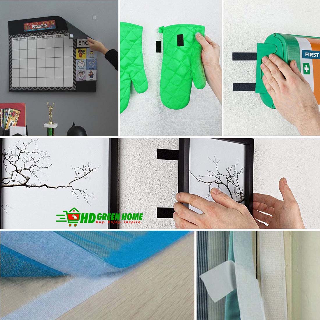 1M × 3cm Self Adhesive Hook and Loop Velcro Tape Double Sided Sticky Back Velcro Strip (Black). 