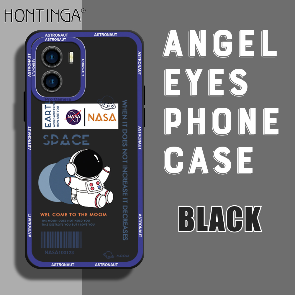 Hontinga for Vivo Y15S / Y15A / Y01 Back Cover Space Astronaut Case Camera Protection Soft Silicone TPU Phone Cases