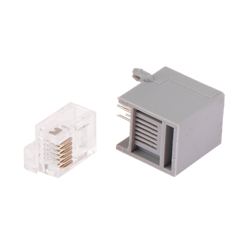 10PCS/lot RJ11 RJ12 Connector 6P6C Right buckle Left buckle Cable Plug Crystal head for Telephone DIY EV3 NXT. 