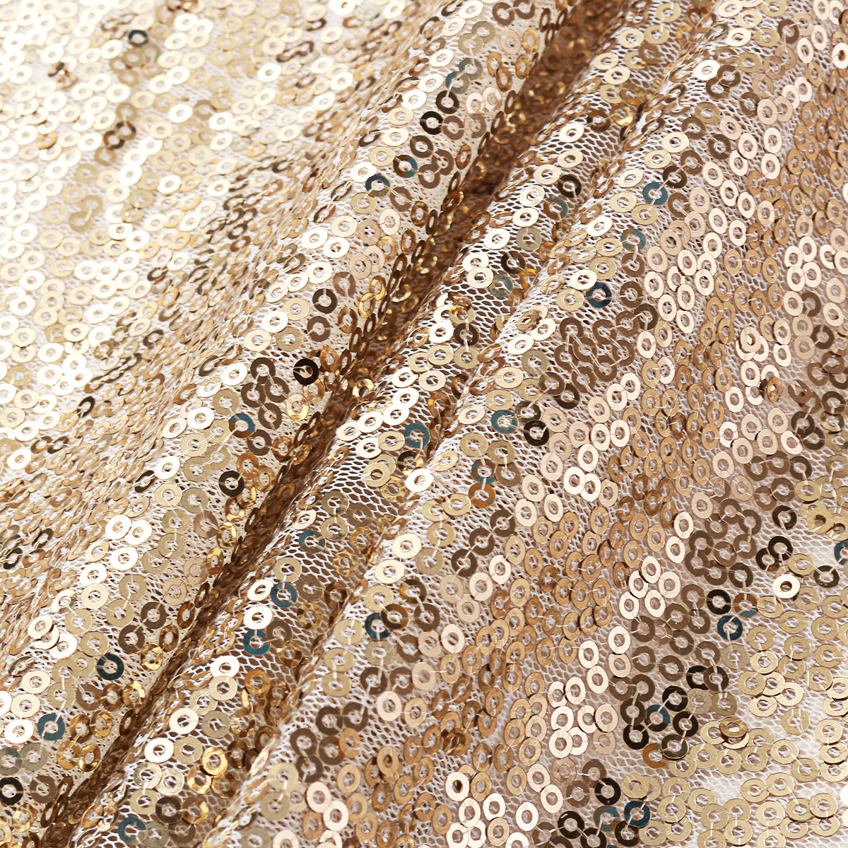 Square Wedding Party Delight Shiny Sequin Tablecloth Engagement Section Decor - Champaign 30x280. 