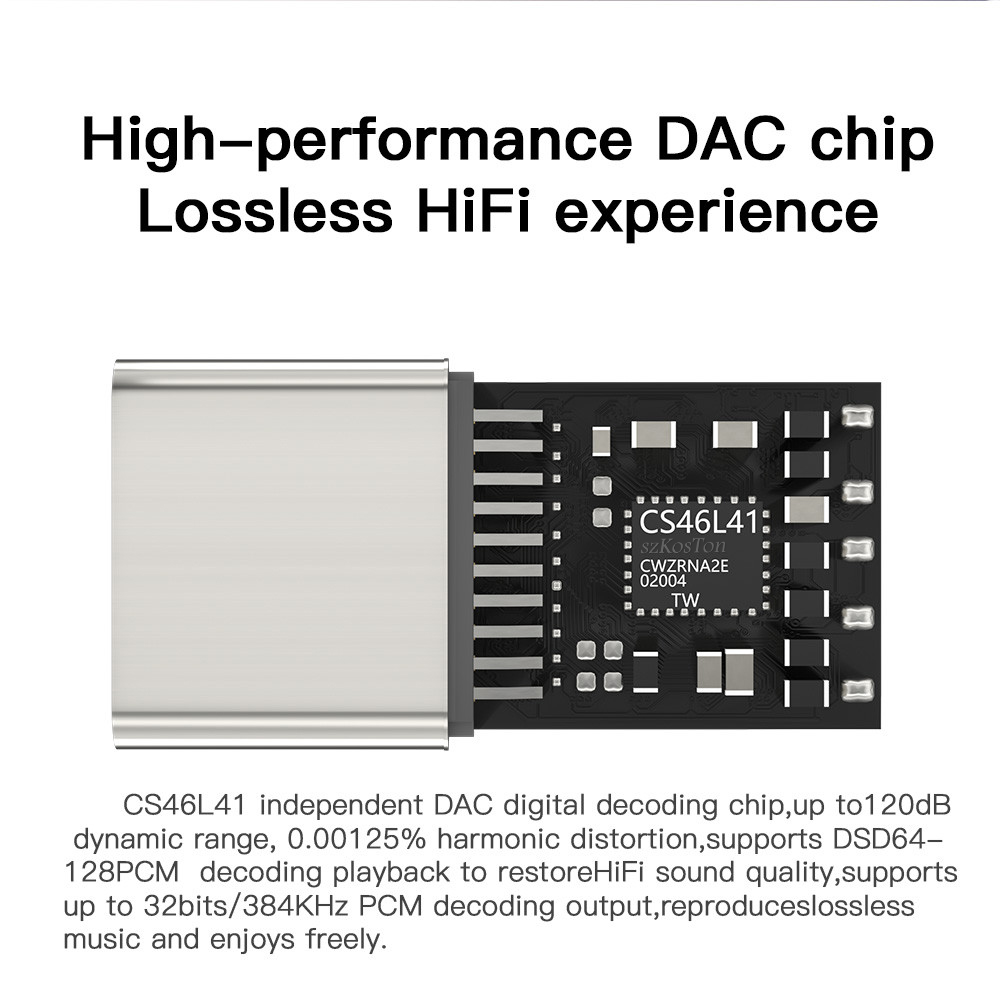 CX31993 USB Type-C to 3.5mm Audio interface Headphone Amplifier HiFi DAC Earphone Sound Amplifier 32bit 384kHz Audio Adapter. 