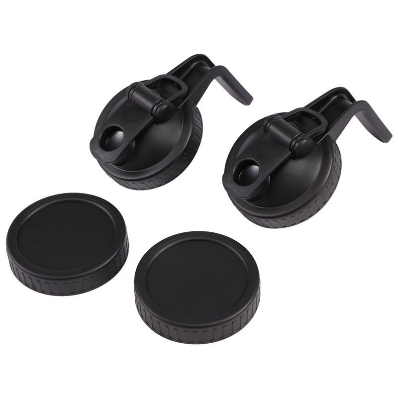 Wide Mouth Jar Lids,2Pcs Flip Cap with Handle & 2PCS Seal Lids