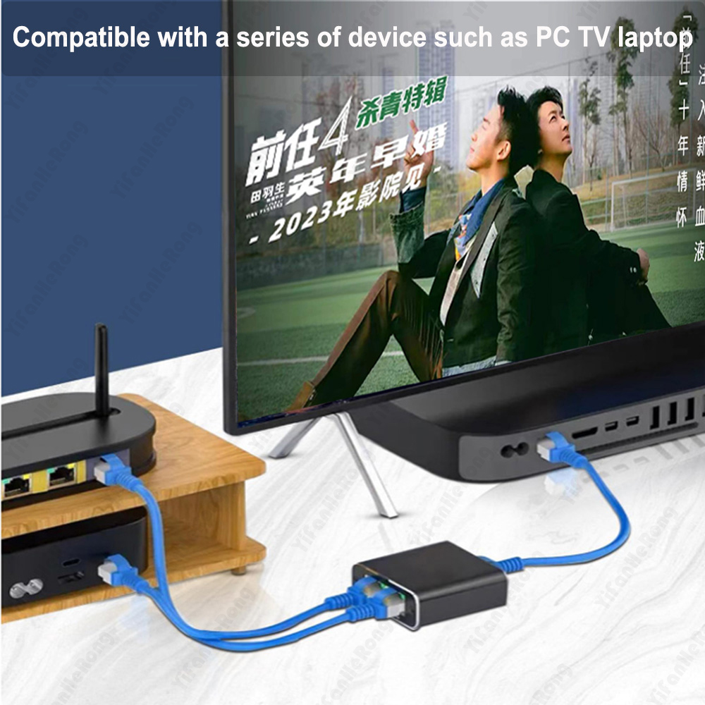 RJ45 Splitter 1In 2Out 1000mbps 2 Port 1GB Connector Adapter 1 to 2 Ways Lan Ethernet 1x2 Gigabit Coupler Connect Network Switch. 