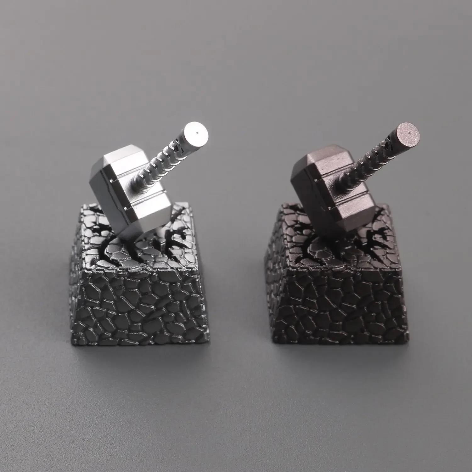 3D Stereoscopic Keycaps 2In1 Thor Hammer Resin Keycap Magnetic Transparent Keycap ESC Mechanical Keyboard Keycap. 