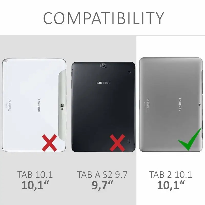 【Lejia】Magnet Stand Cover for Samsung Tab 2 10.1 Case GT P5100 P5110 Tablet 360 Full Protective Leather Flip Awake Sleep. 