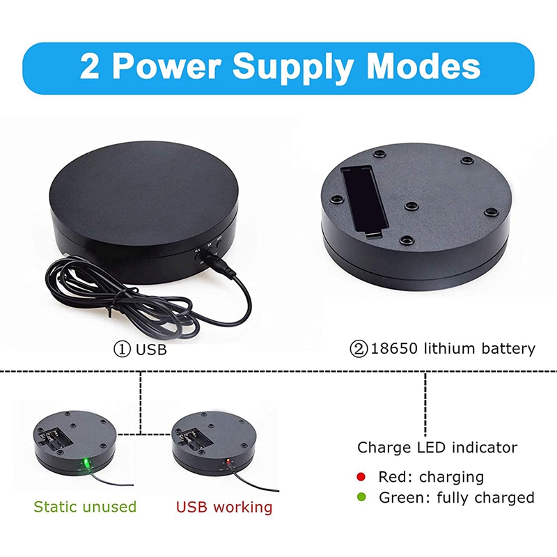 Motorized Rotating Display Stand, 360 Degree Photography Turntable with 6 PVC Backgrounds,/USB Supply. 