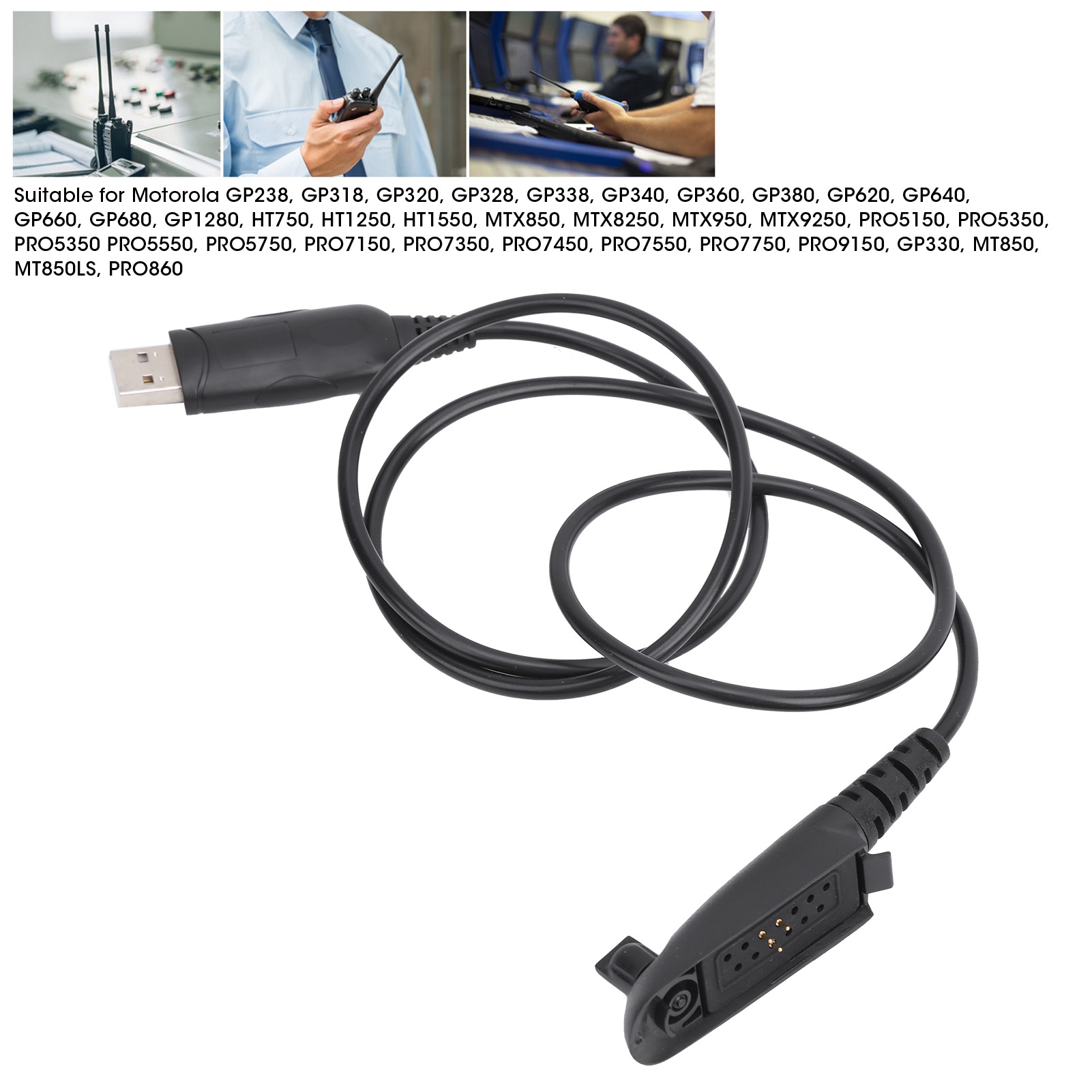 USB Programming Cable 2 Way Radio Wire With Software For Motorola HT750 HT1250. 