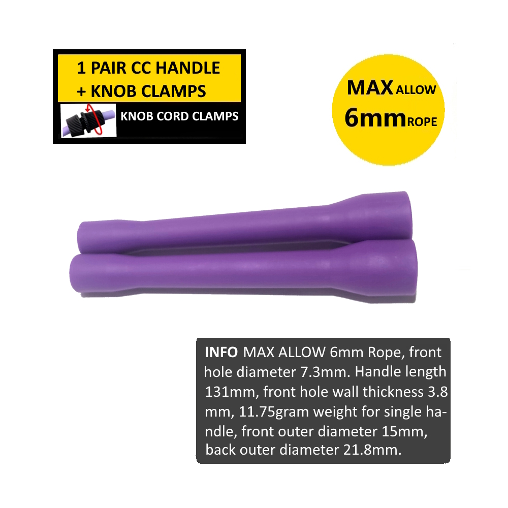 CC LCC Spare Handle jump rope DIY part accessories 15cm length 1 pair handles with clamps 5mm 6mm suitable PVC speed rope. 