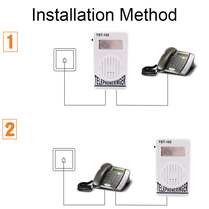 Extra-Loud Telephone Phone Bell Ringer Strobe Light Flasher Sound Amplifier. 