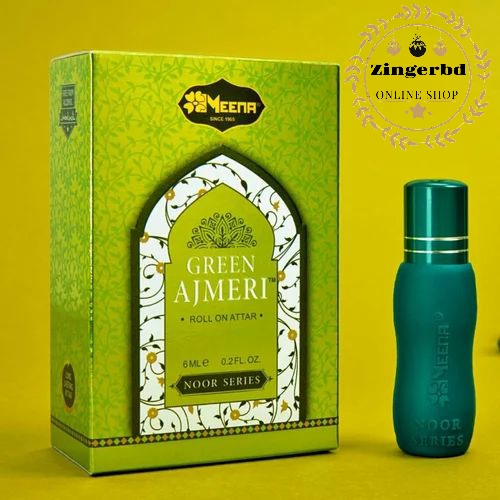 MEENA Green Ajmeri Noor Series Roll On Attar/Perfume Oil- Made In India-6ml