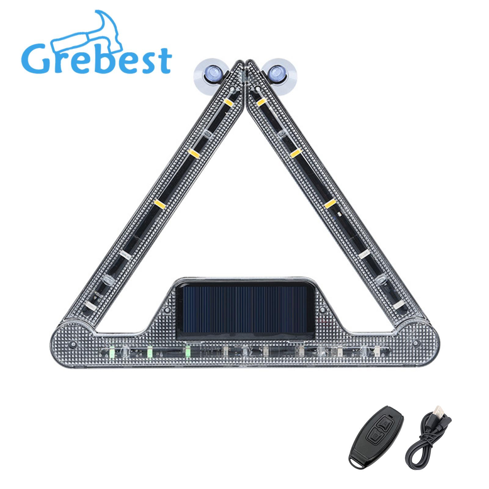 Grebest Vehicle Warning Triangle Light Foldable Parking Safety Triangle Warning Lamp. 