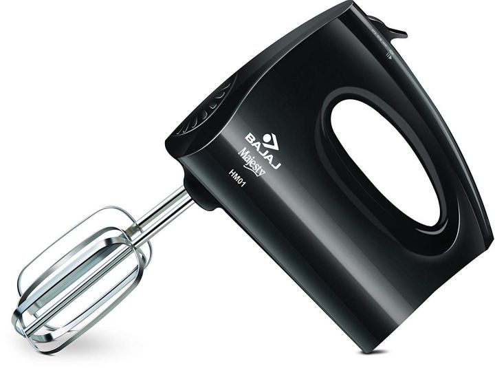 Roll over image to zoom in   4 VIDEOS      Bajaj HM-01 250W Hand Blender | 250 Watts Powerful DC Motor | 3-Speed Control | Hand Mixer with Stainless Steel Accessories & Attachments | 1.Yr Warranty | Black. 