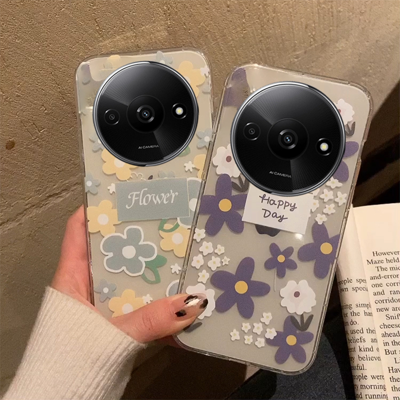 For Redmi A3 Case Flower Shell with Soft Silicone for Fashion and Anti Drop Protection for Redmi A3 Back Cover. 