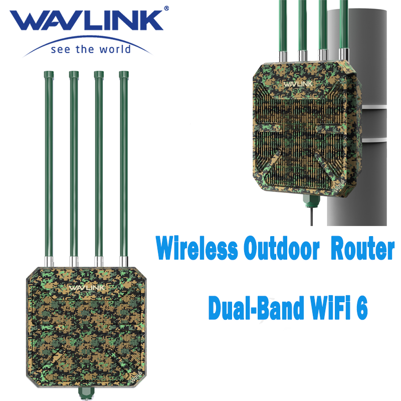 WAVLINK WiFi6 Outdoor Mesh Router/AP/ Dual Band 2.4G+5G AX1800/AX3000 Long Range Extender with 4x8dBi High-gain Antennas
