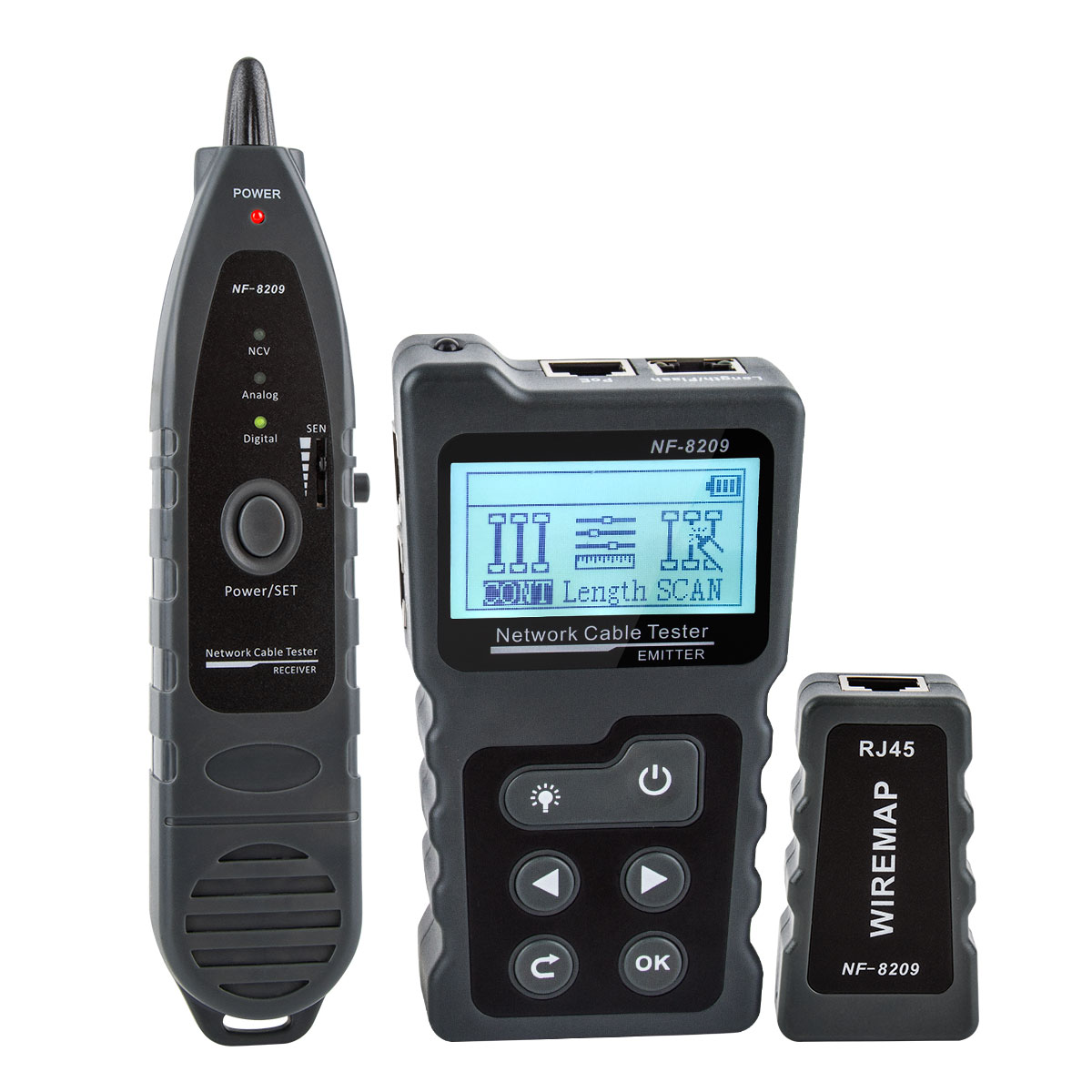NOYAFA NF- 8209 Network Cable Tracker Cat5 Cat6 PoE Tester Detect Voltage Measure Fault Distance Cable Tester with NCV Lamp. 