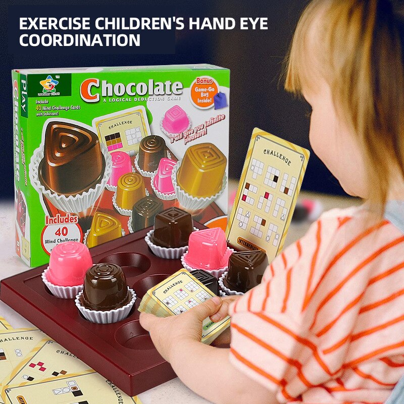 Children chocolate puzzle game chess intelligence chocolate puzzle parent-child interactive board game early education toy. 