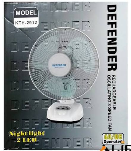 Charger Fan 12"  Full specifications Brand: Conion Category: Charger Fan Details Works on AC Power (Electricity) & DC Power (Battery) Built in Rechargeable Battery - Upto 4 Hours in Low Speed Excellent Air Throw Long Life Powerful Motor LED Battery. 