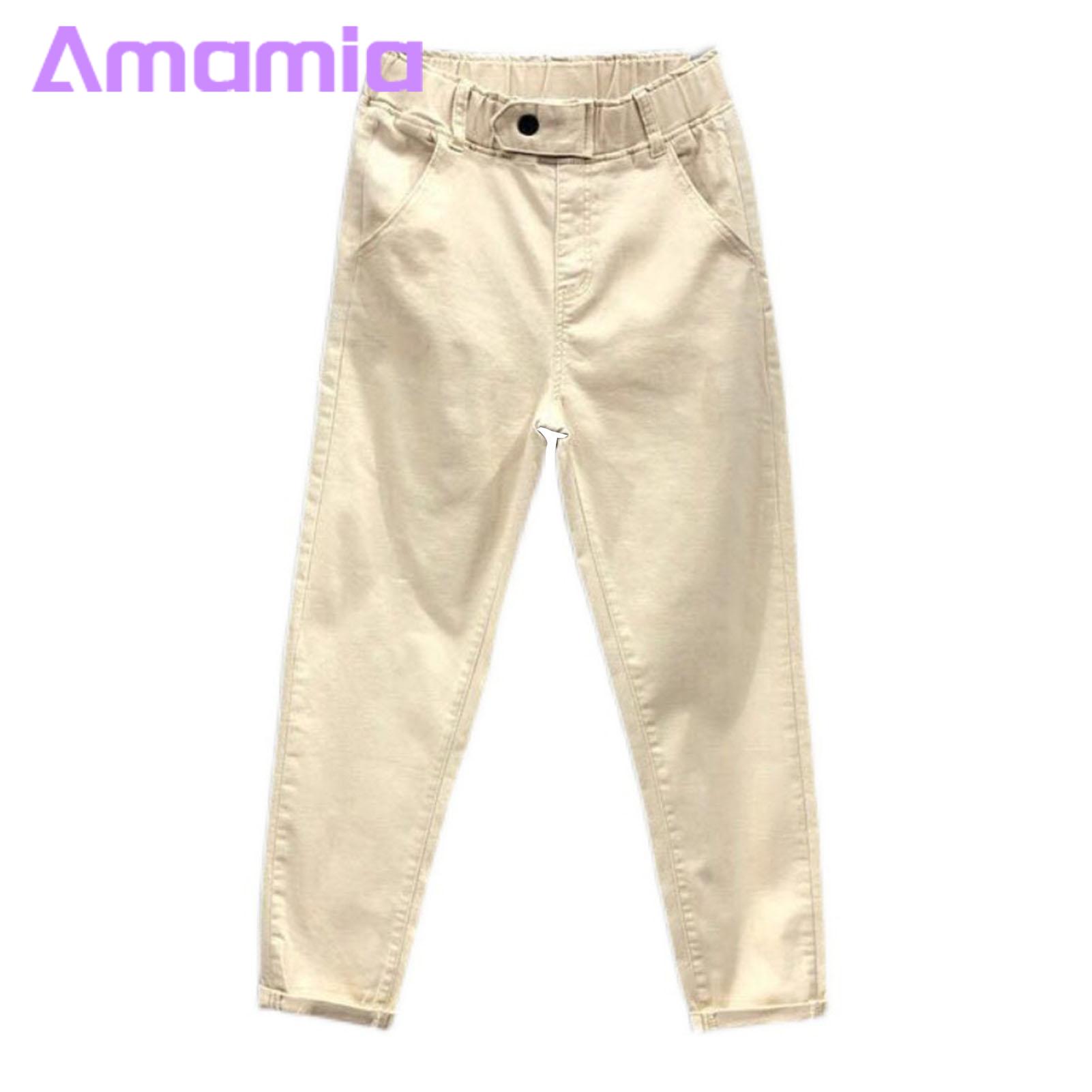 Women Casual Solid Color Trousers Comfortable Wide Leg Harem Pants with Pockets for Women Stylish Streetwear Trousers in Solid Colors Mid-rise Elastic Waist Women Pocketed Pants