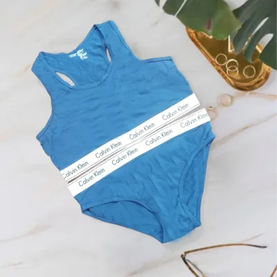 The Fusion Fitness Vest with Sports Bra in Blue – The Gym Wear