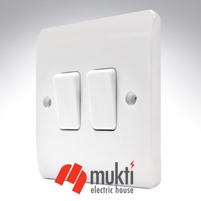 MK Made in UK LOGIC PLUS 2 Gang 10A Two 2Gang Switch Socket. 